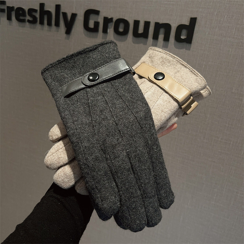 Wool Glove Lined - Eldivenler Erkekler Yün Polar Astarlı Dokunmatik