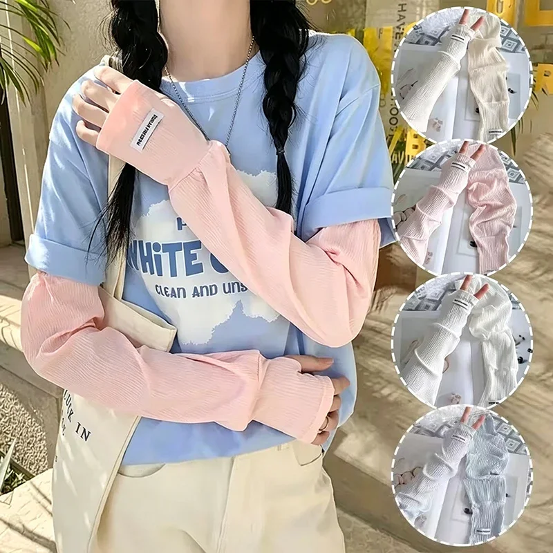 Fingerless Glove Knit - Yazlık Bol Buz İpeği UV Koruyucu