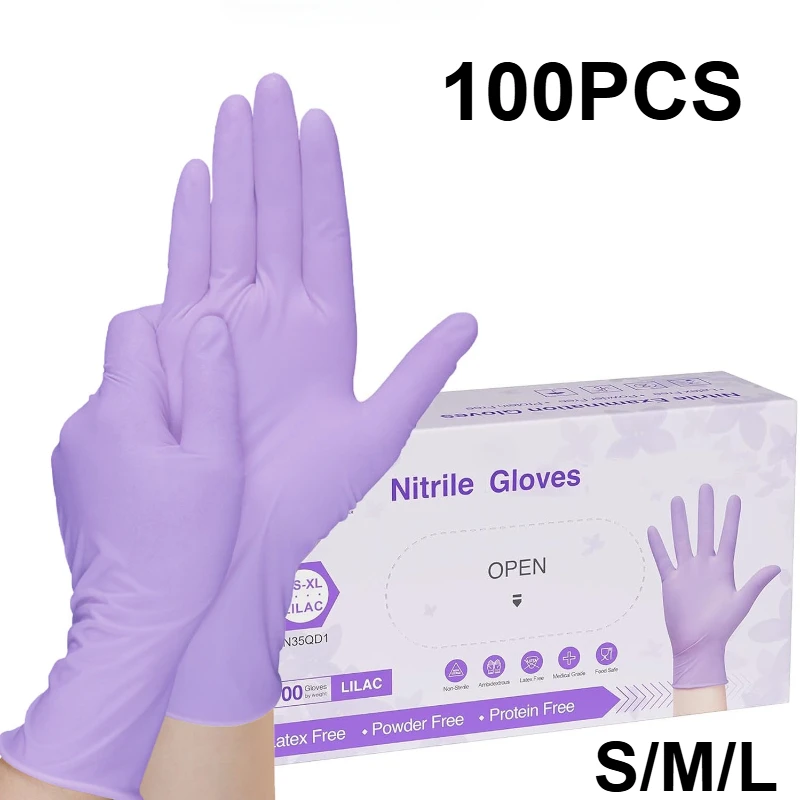 Nitrile Mechanic Glove - 10-100 adet tek kullanımlık mor nitril
