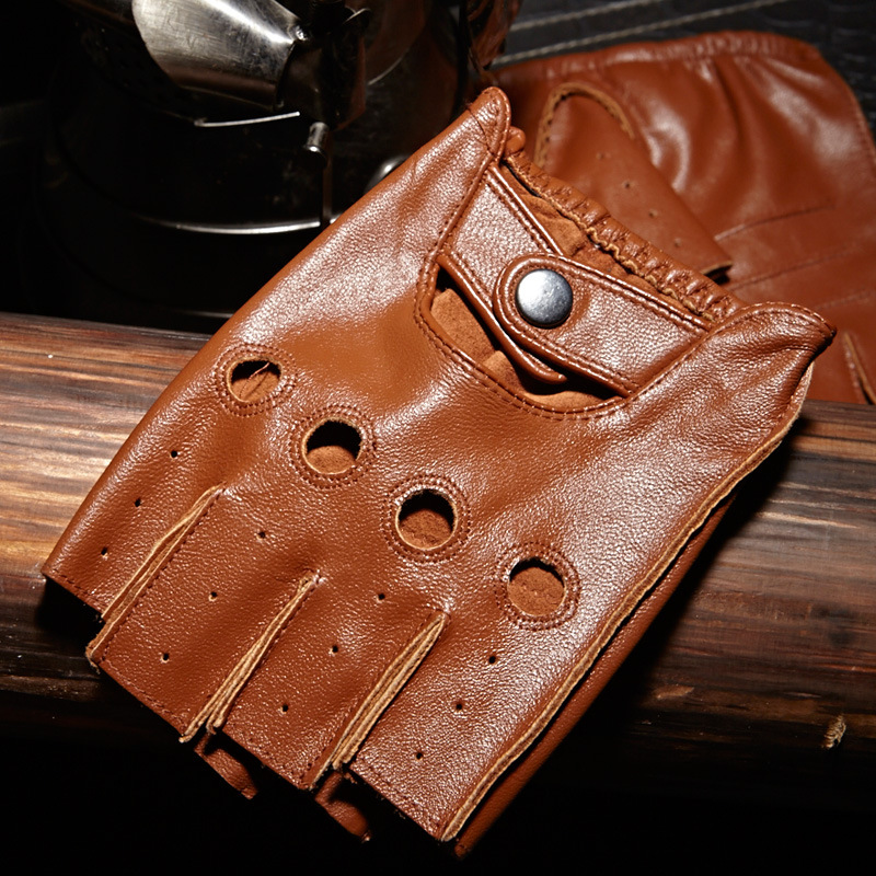Leather Driving Glove - Yüksek Kaliteli adamın Yarım Parmak Eldiven