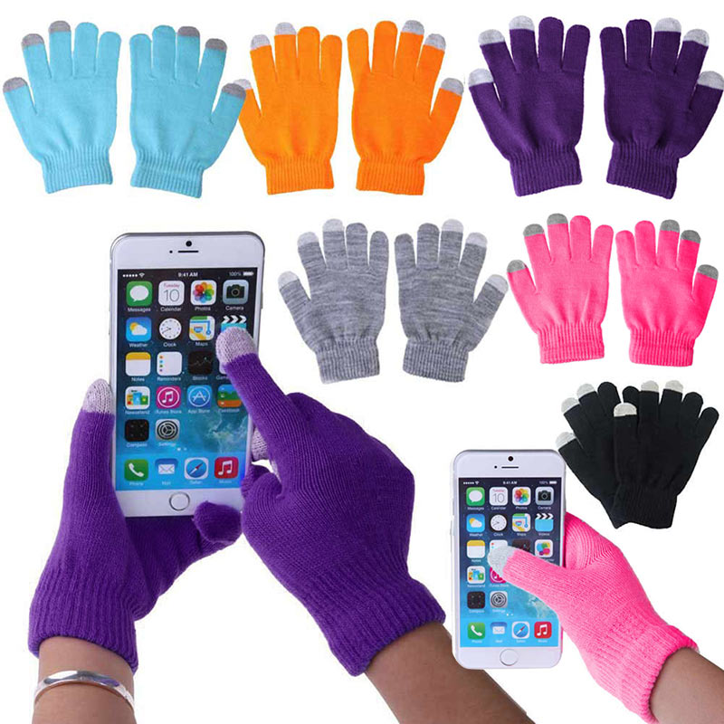 Touchscreen Glove Capacitive - Unisex Kış Sıcak Kapasitif Örgü Eldivenler
