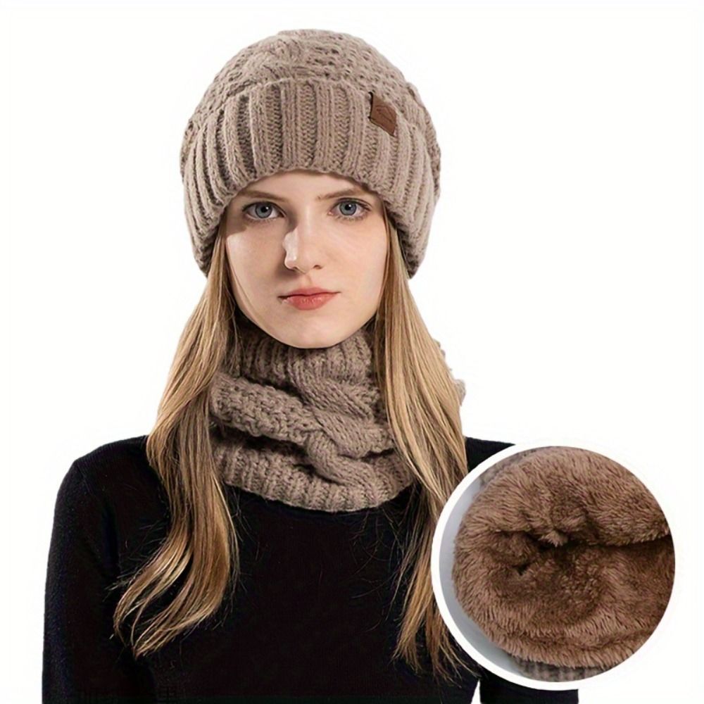 Wool Glove Lined - Yumuşak Kışlık Bere Şal Seti Polar