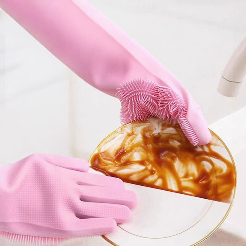 Dish Glove Rubber - Bulaşık yıkama temizlik eldiveni sihirli silikon