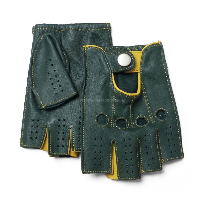 Leather Driving Glove - Yüksek Kalite 2026 Yeni Yarım Fainger