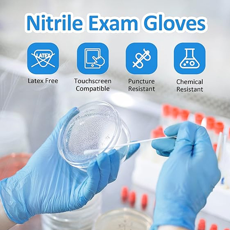 Exam Glove Nitrile - Tıbbi Sınıf Mavi Nitril Eldivenler 100'lü