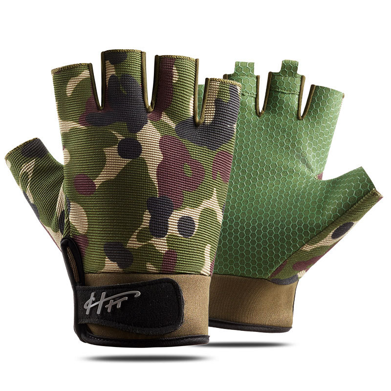 Cycling Glove Padded - 1 çift balıkçılık eldiven yarım parmak