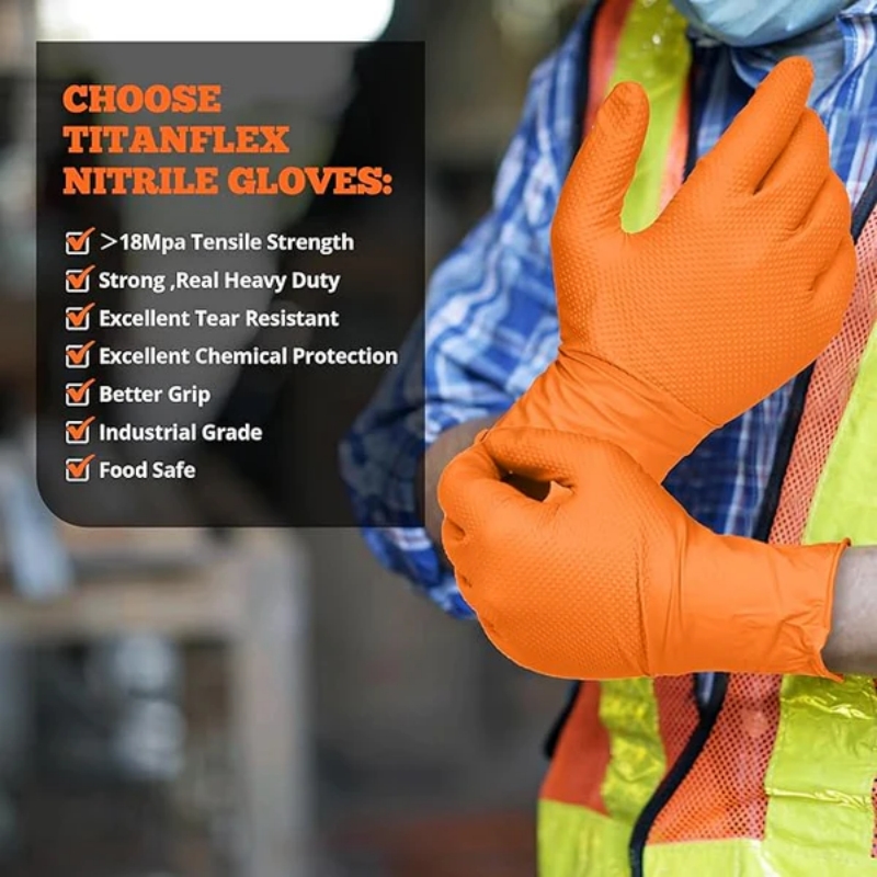 Ağır Hizmet Tipi Turuncu Nitri - Nitrile Mechanic Glove incelemesi ve fiyatı