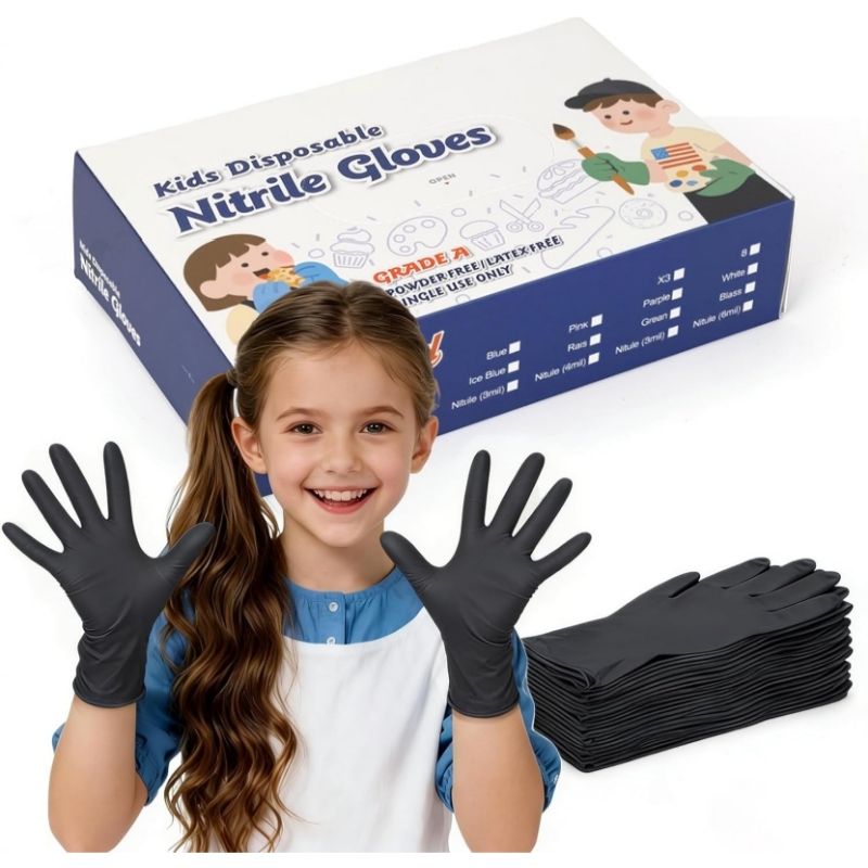 Çocuklar için Siyah Nitril Tek - Latex Disposable Glove incelemesi ve fiyatı