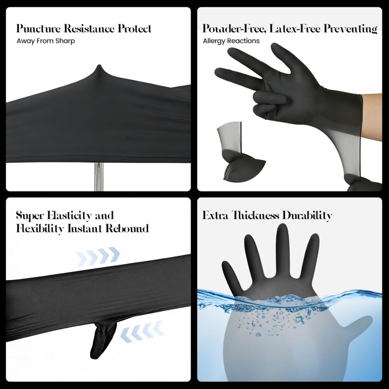 Çocuklar için Siyah Nitril Tek - Latex Disposable Glove incelemesi ve fiyatı