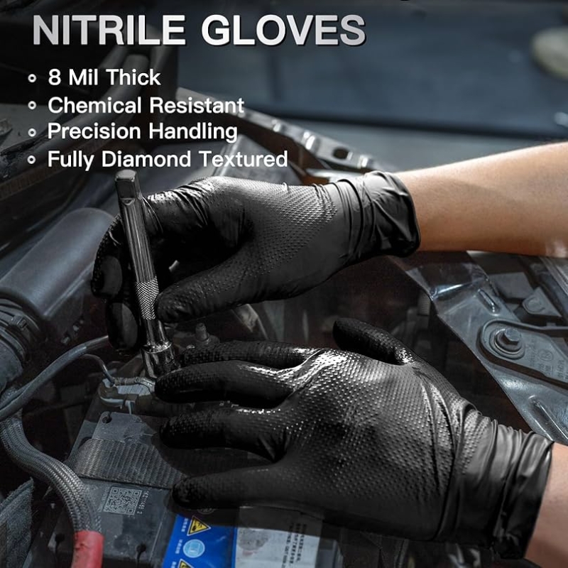 8 Mil Kalınlığında Ağır Hizmet - Nitrile Mechanic Glove incelemesi ve fiyatı