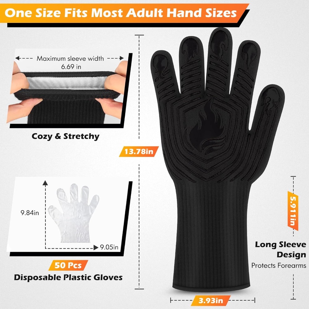 Barbekü Eldivenleri, 1472 ° F  - Heat Resistant Glove incelemesi ve fiyatı